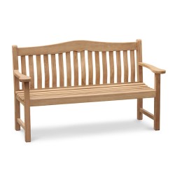 Rosette Teak Garden Bench, Flat Pack - 1.5m