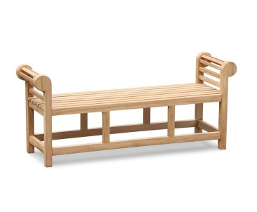 Lutyens-Style Teak Backless Garden Bench - 1.65m 2