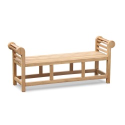 Lutyens-Style Teak Backless Garden Bench - 1.65m