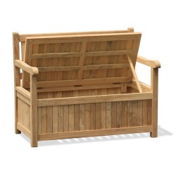 Windsor Teak Storage Bench with Arms - 1.2m