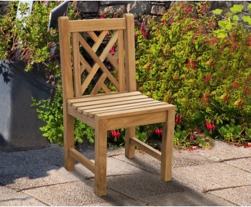 Princeton Teak Lattice Chippendale Garden Dining Chair 2