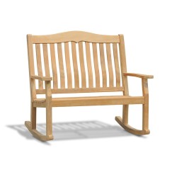 Rose Garden Teak Rocking Bench – 1.2m, 2 Seater