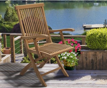 Brompton Foldable Garden Armchair, Teak wood 2
