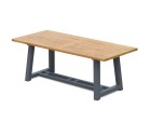 Bridgewater Teak Garden Trestle Table, Rectangular with Steel Legs – 2m