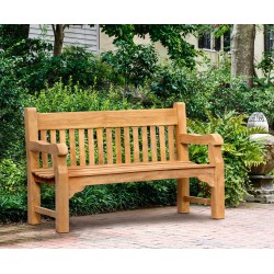 Banchory Solid Wood Teak Park Bench – 1.5m
