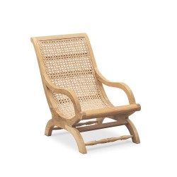 Riviera Garden Lounge Chair, Teak and Rattan Easy Chair