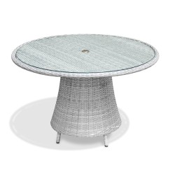 Eclipse Rattan Glass-Topped Round Table – 1.2m