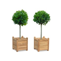 Set of 2 Zen Large Garden Planters, Teak