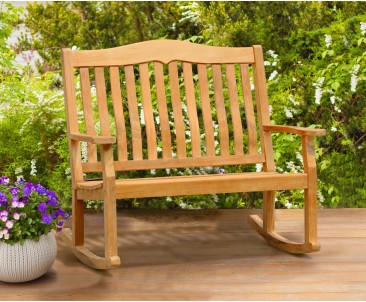 Rose Garden Teak Rocking Bench – 1.2m, 2 Seater