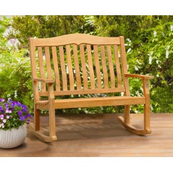 Rose Garden Teak Rocking Bench – 1.2m, 2 Seater