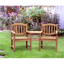 Ascot Teak Companion Seat, Jack and Jill Seat