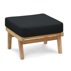 Eero Mid-Century Ottoman, Teak Garden Footstool