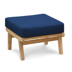 Eero Mid-Century Ottoman, Teak Garden Footstool