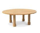 Titan Solid Teak Garden Table, Round Leg - 2m