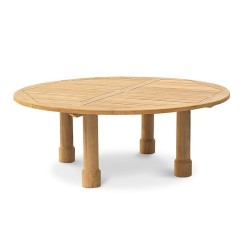 Titan Solid Teak Garden Table, Round Leg - 2m