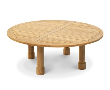 Titan Solid Teak Garden Table, Round Leg - 2m 2