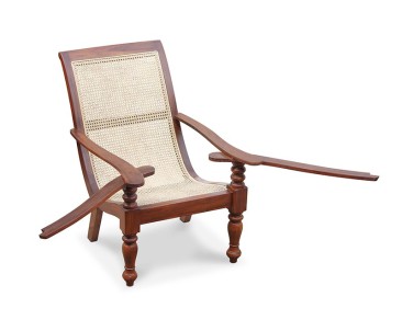 Plantation Chair with swing out arms, Teak and Rattan 2