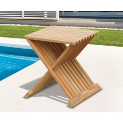 Chelsea Teak Garden Footstool / Side Table