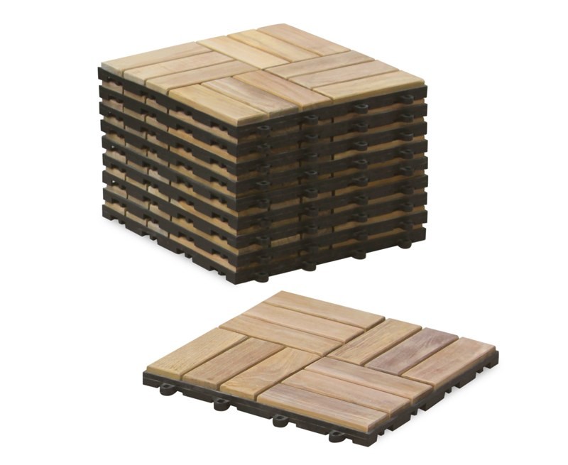 Clip-together Deck Tiles - Mosaic Square Basket Pattern Clip-together Deck Tiles - Mosaic Square Basket Pattern