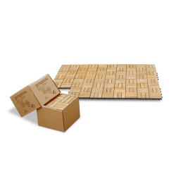 Mosaic Square Basket Pattern 0.9m2 Teak Interlocking Deck Tiles -10pcs