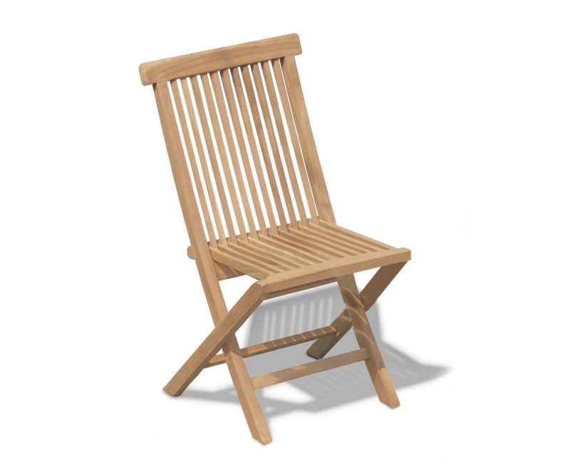 Teak Low-Back Folding Chair