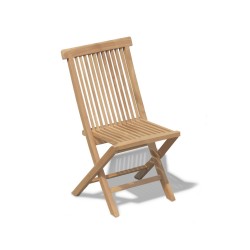 Teak Low-Back Folding Chair