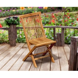 Chester Teak Low-Back Folding Garden Chair