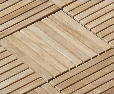 Classic Parquet Pattern 0.9m2 Teak Interlocking Deck Tiles - 10pcs 2