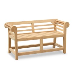 Teak Lutyens-Style Garden Bench, Low Back - 1.35m