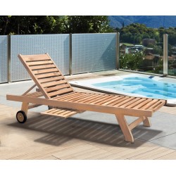 Wooden Sun Lounger, Reclining, Teak
