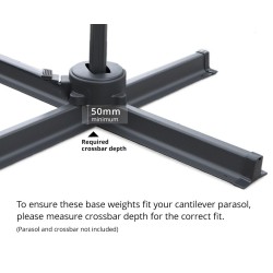 Cantilever Parasol Base Weights, Fillable - 4 Slabs (60-80 kg)
