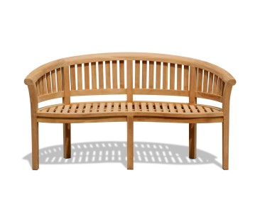 Contemporary Teak Banana Bench 2