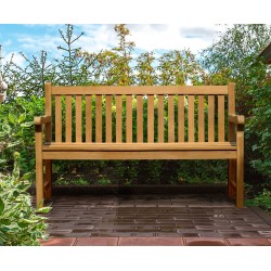 York Teak Garden Bench, Flat Pack - 1.5m