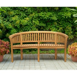 Contemporary Teak Banana Bench