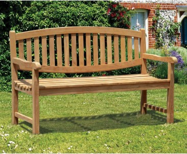 Ascot 3 Seater Teak Garden Bench – 1.5m