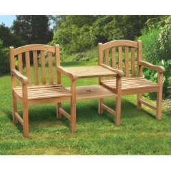 Clivedon Vista Teak Companion Seat, Jack and Jill Bench