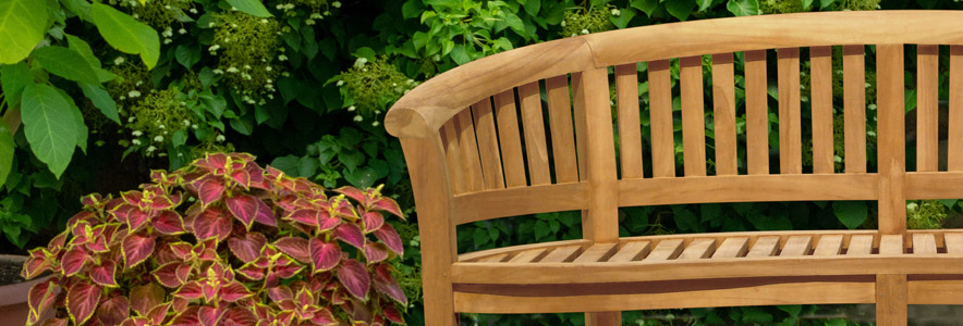 Teak garden benches by Lindsey Teak Furniture